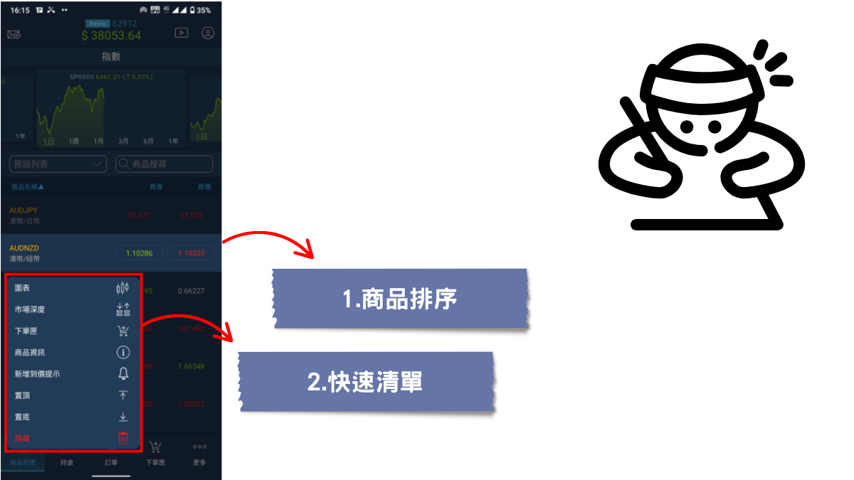 1. 商品排序、2.快速清單