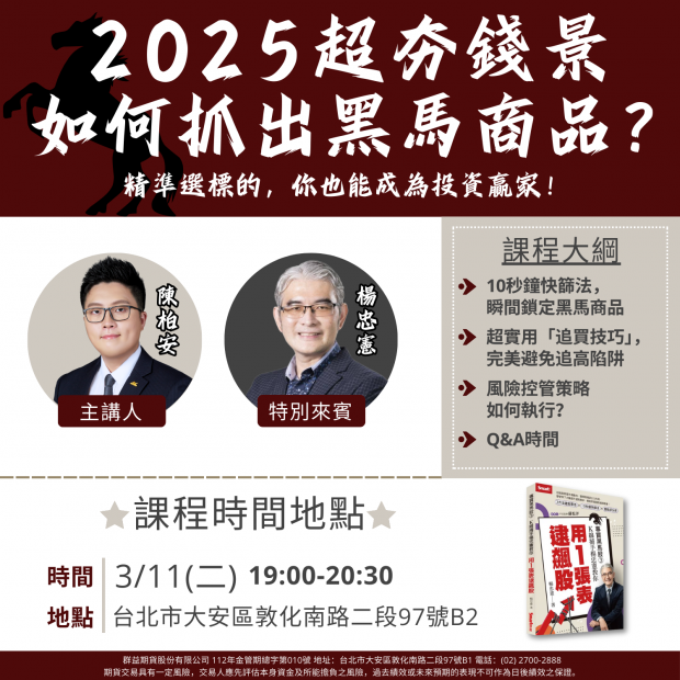 2025超夯錢景，如何抓出黑馬商品？  精準選標的，你也能成為投資贏家！